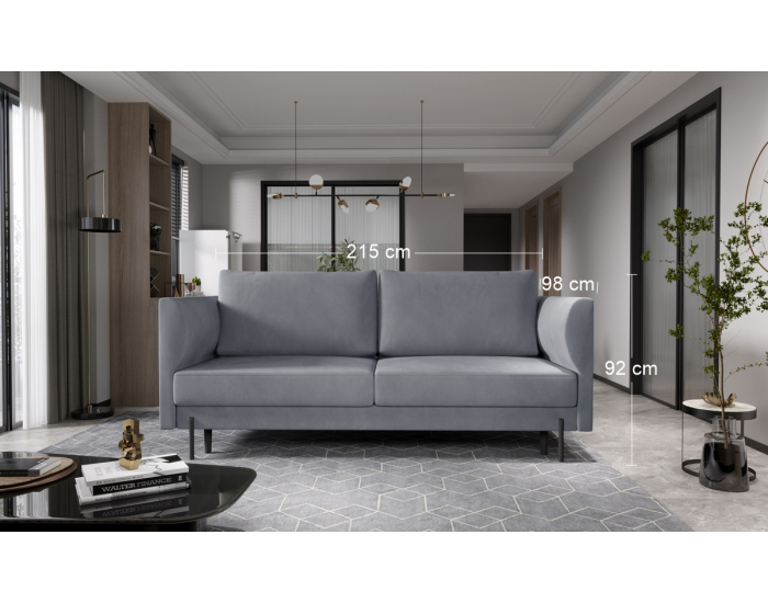 Rozkladacia pohovka s úložným priestorom Rasler - svetlosivá