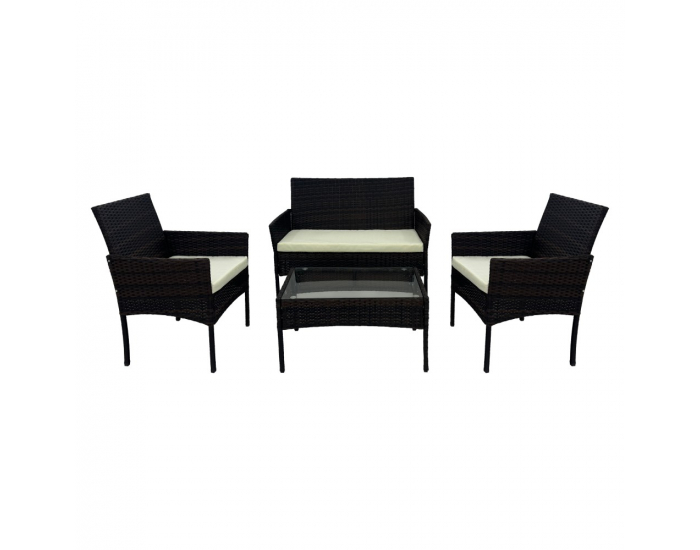 Záhradný nábytok z umelého ratanu Ratana 2 New - čierna / béžová