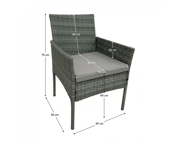 Záhradný nábytok z umelého ratanu Ratana 2 New - sivá