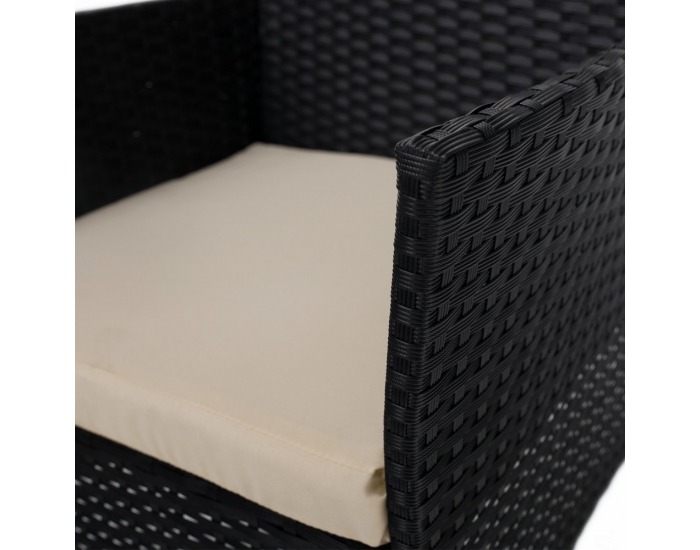 Záhradný nábytok z umelého ratanu Ratana - čierna / béžová
