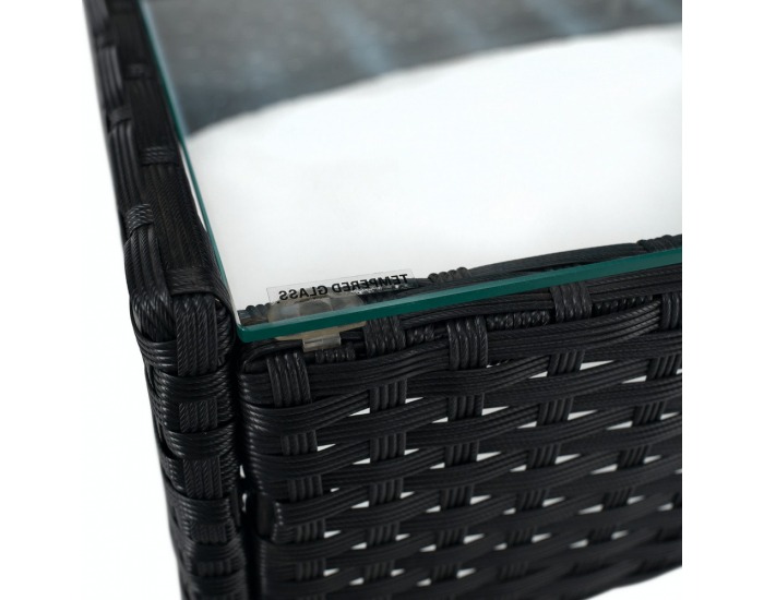 Záhradný nábytok z umelého ratanu Ratana - čierna / béžová