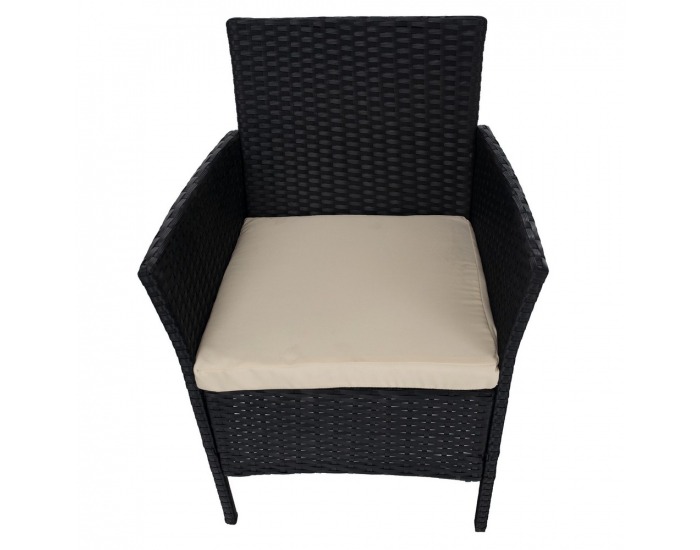 Záhradný nábytok z umelého ratanu Ratana - čierna / béžová