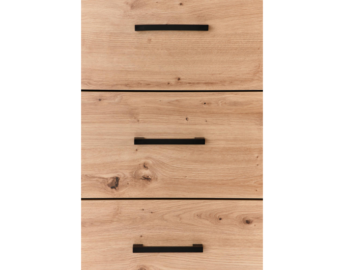 Dvojdverová komoda so zásuvkami Raven KM1 - dub artisan / čierna