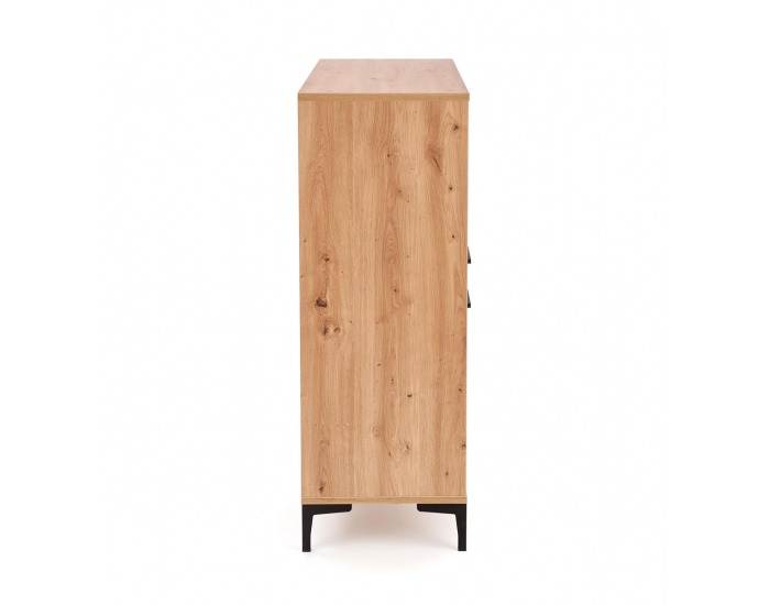 Štvordverová komoda Raven KM2 - dub artisan / čierna