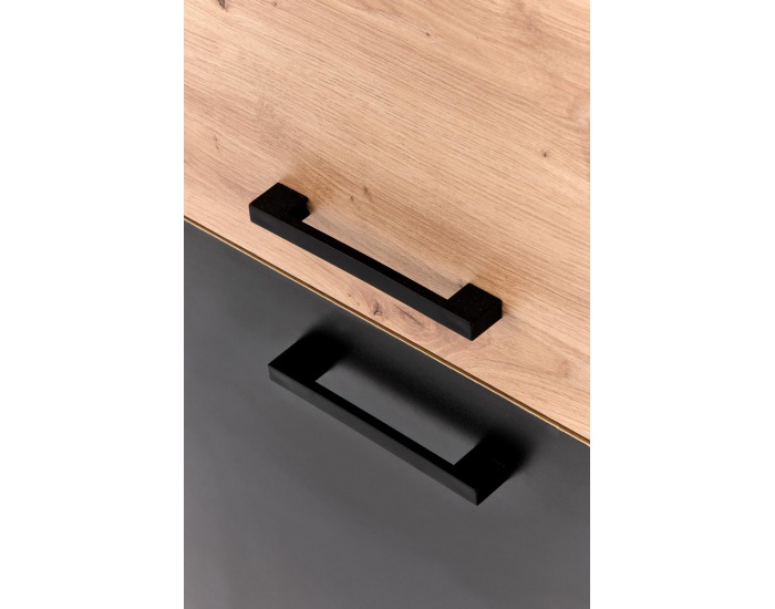 Štvordverová komoda Raven KM2 - dub artisan / čierna