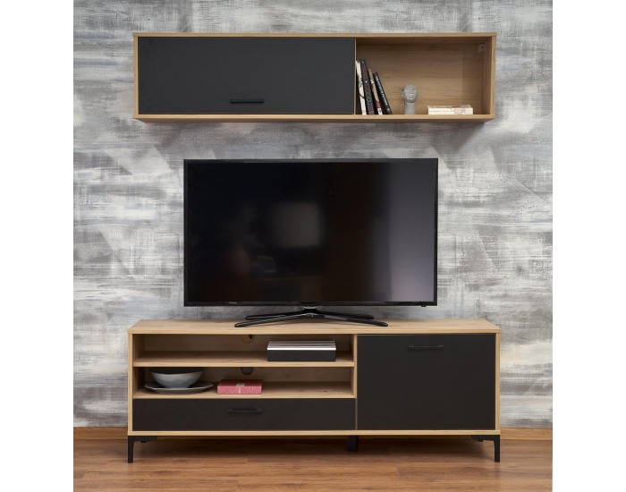 Obývacia izba Raven - dub artisan / čierna