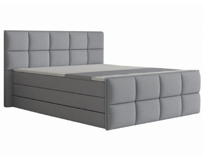 Čalúnená manželská posteľ s matracom Ravena Komfort 160 - sivá