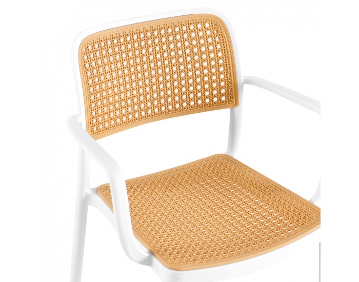 Záhradná stolička Ravid Typ 2 - biela / béžová