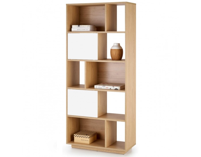 Regál Reg-22 - dub zlatý / biela