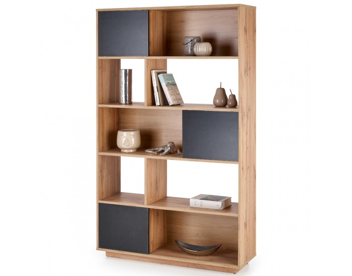 Regál Reg-23 - dub wotan / čierna