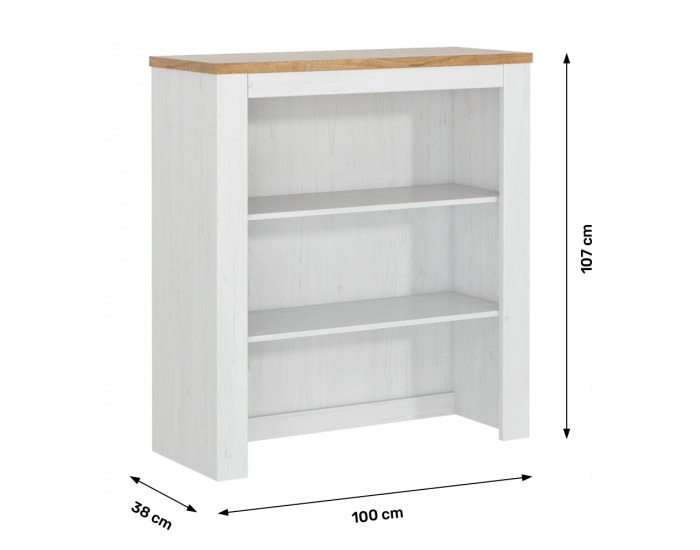 Regál (nadstavba) Rene 100 - biela andersen / dub bernstein