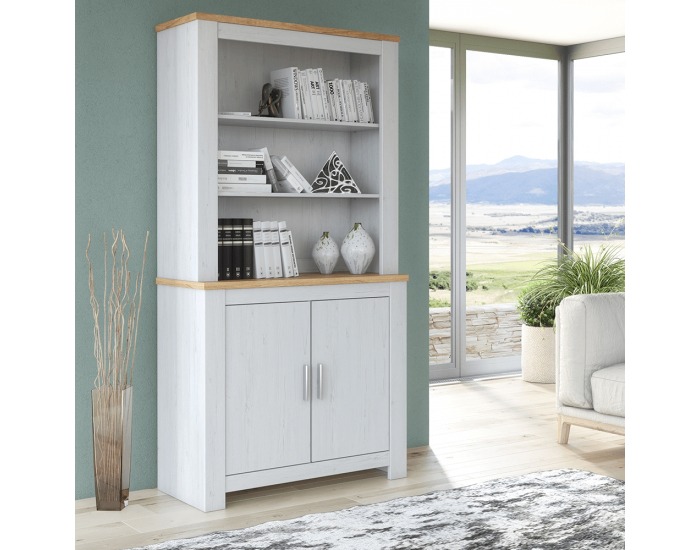 Regál (nadstavba) Rene 100 - biela andersen / dub bernstein