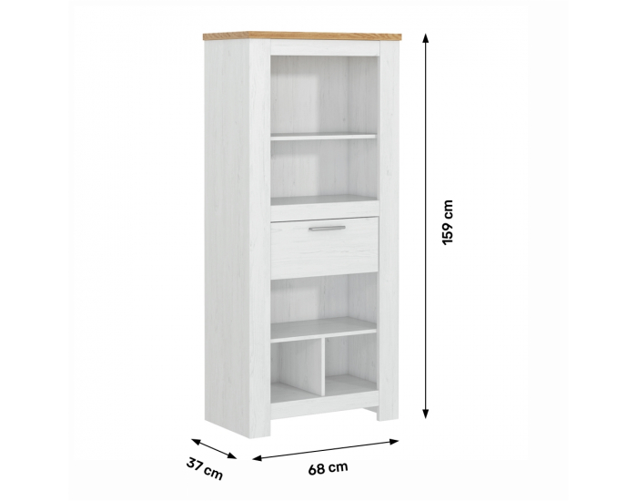 Regál Rene - biela andersen / dub bernstein