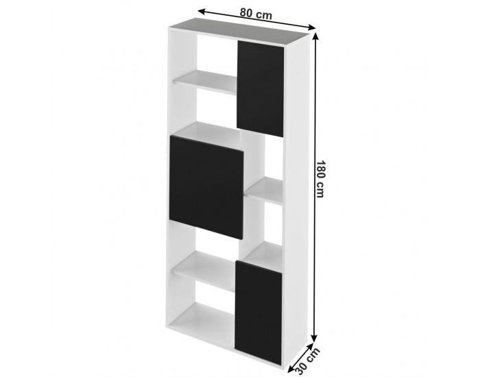Regál Ulimi - biela / čierna