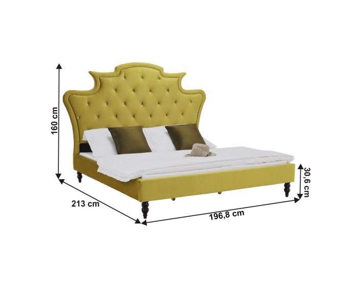 Manželská posteľ s roštom Reina 160x200 cm - zlatá