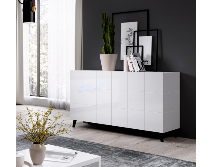 Dvojdverová komoda Reja KOM2D - biely lesk