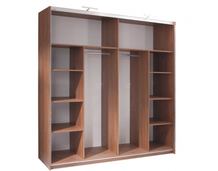 Šatníková skriňa s posuvnými dverami Rekato 250x219 cm - orech / grafit