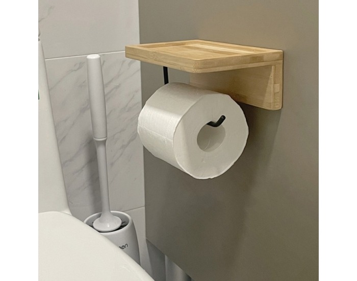 Držiak na toaletný papier Rekusi - hnedá / čierna