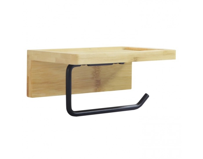 Držiak na toaletný papier Rekusi - hnedá / čierna