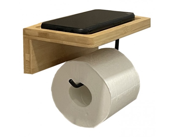 Držiak na toaletný papier Rekusi - hnedá / čierna