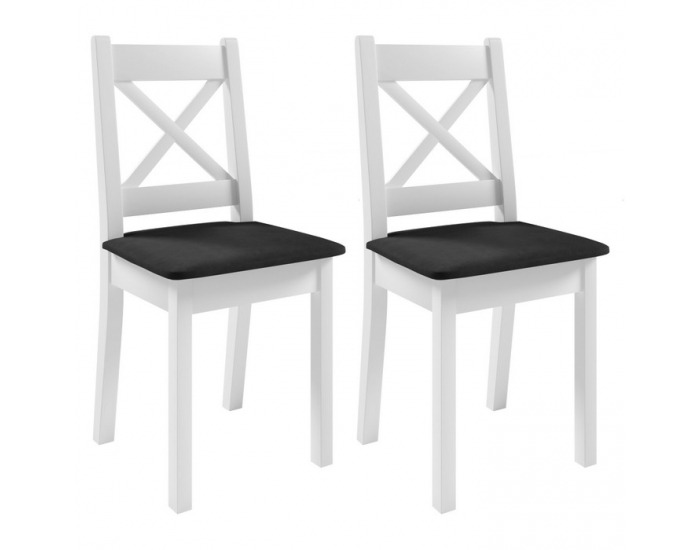 Jedálenská stolička (2 ks) Remy KX - biela / tmavosivá