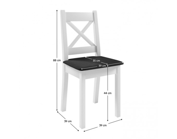 Jedálenská stolička (2 ks) Remy KX - biela / tmavosivá