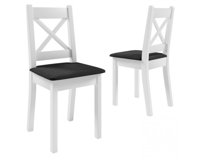 Jedálenská stolička (2 ks) Remy KX - biela / tmavosivá