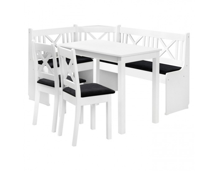 Jedálenská stolička (2 ks) Remy KX - biela / tmavosivá