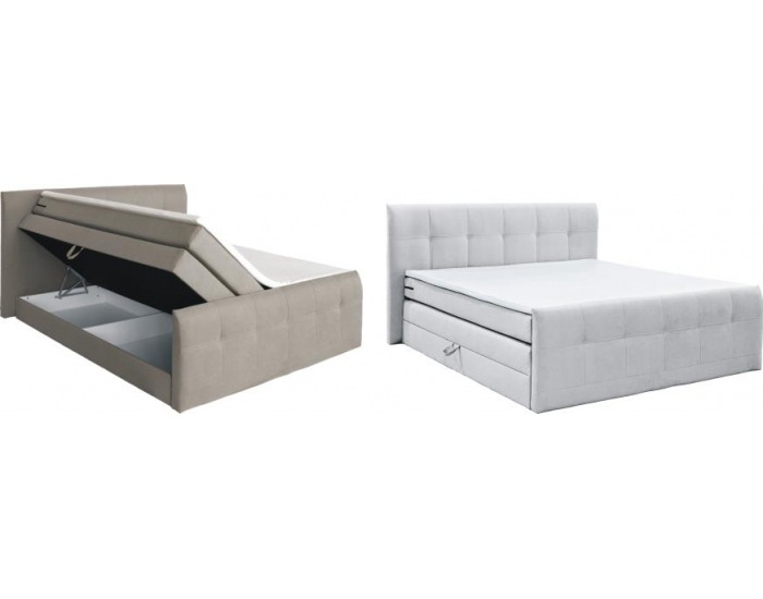 Čalúnená manželská posteľ s matracmi Milano 180 - grafit (megacomfort visco)