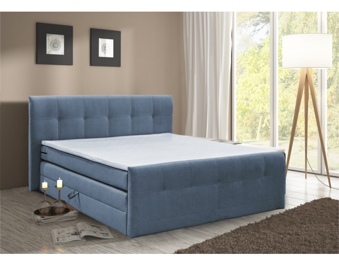 Čalúnená manželská posteľ s matracmi Milano 180 - grafit (megacomfort visco)