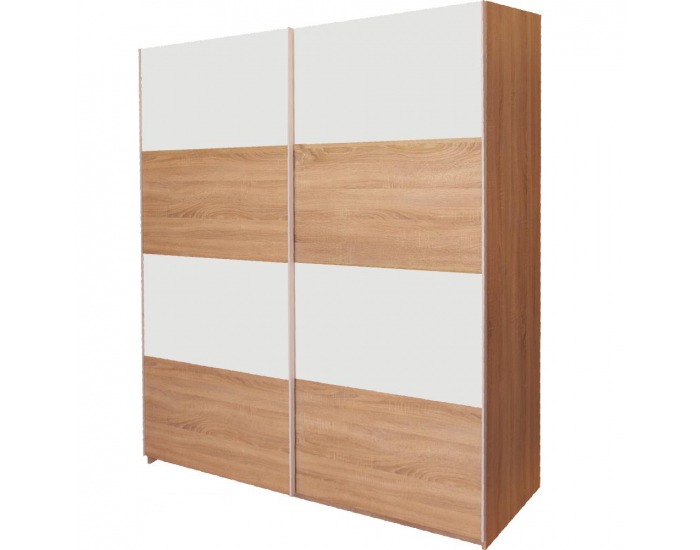 Šatníková skriňa s posuvnými dverami Simon B - dub sonoma / biela