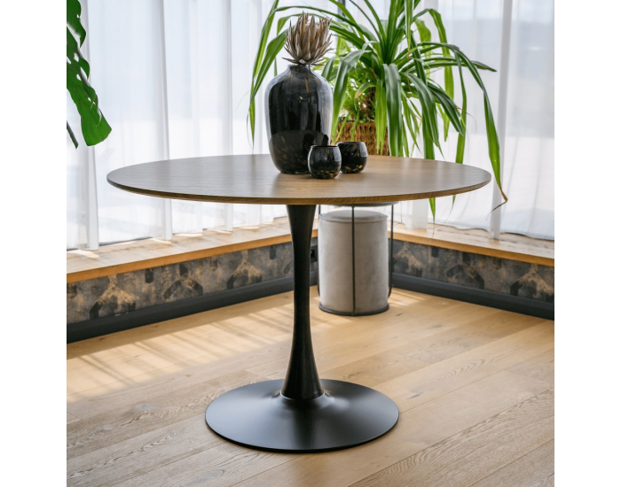 Okrúhly jedálenský stôl Reventon New 110 - dub / čierna