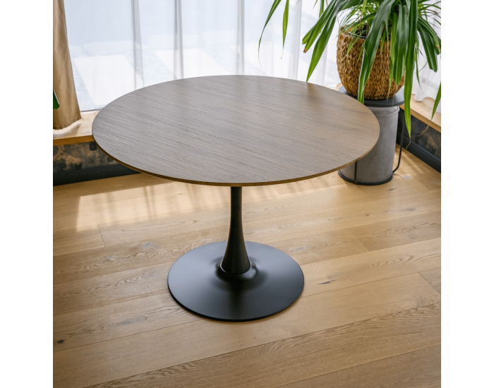 Okrúhly jedálenský stôl Reventon New 110 - dub / čierna