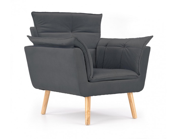 Kreslo Rezzo - tmavosivá / prírodná