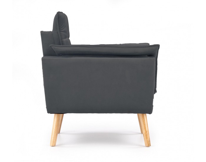 Kreslo Rezzo - tmavosivá / prírodná