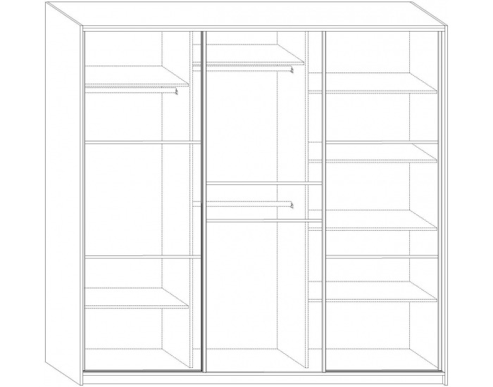 Šatníková skriňa s posuvnými dverami Rico 220D 3D - craft tobaco / craft biely