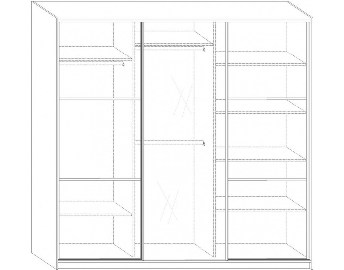 Šatníková skriňa s posuvnými dverami Rico L220D 3D - sonoma svetlá / biela