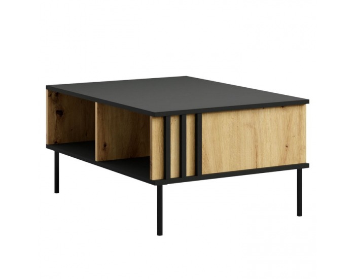 Konferenčný stolík Rimina - čierna onyx / dub artisan