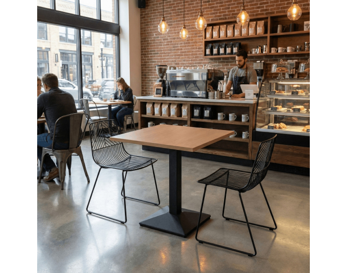 Jedálenský bistro stôl Rinaldo Typ 1 70x70 cm - dub sonoma / čierna