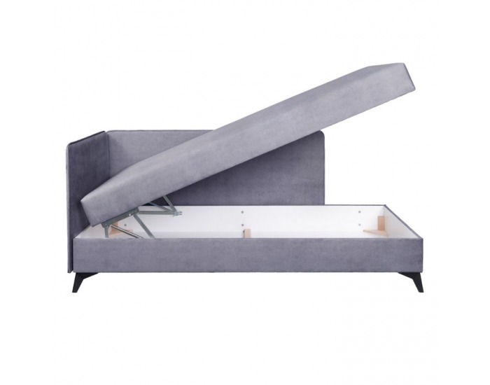 Jednolôžková posteľ (váľanda) s úložným priestorom Rinun - sivofialová