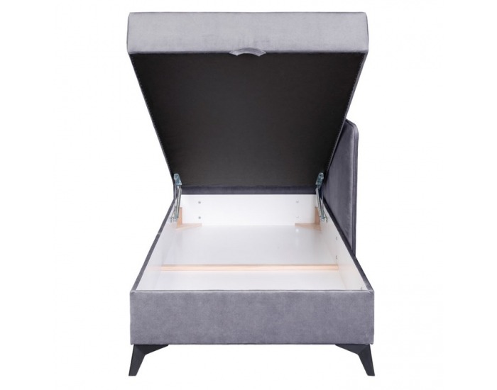 Jednolôžková posteľ (váľanda) s úložným priestorom Rinun - sivofialová