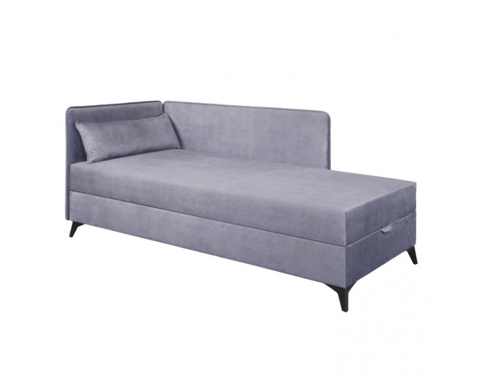 Jednolôžková posteľ (váľanda) s úložným priestorom Rinun - sivofialová