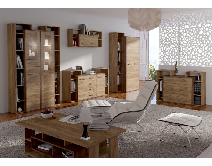 Šatníková skriňa Rio RIO-24 2D P - craft tobaco / craft zlatý