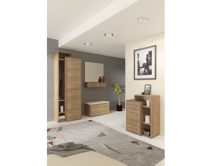 Šatníková skriňa Rio RIO-24 2D P - craft tobaco / craft zlatý