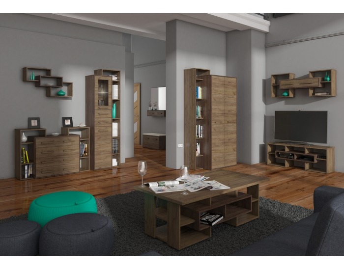 Šatníková skriňa Rio RIO-24 2D P - craft tobaco / craft zlatý