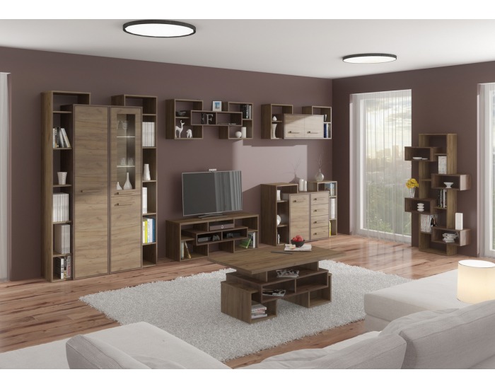 Šatníková skriňa Rio RIO-24 2D P - craft tobaco / craft zlatý