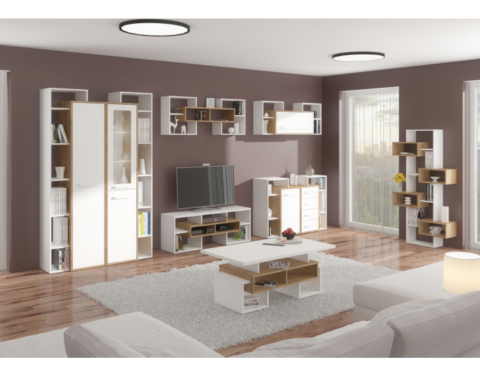 Obývacia izba Rio - dub burgundský / biela