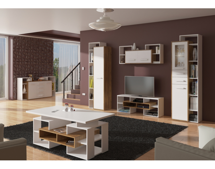 Obývacia izba Rio - dub burgundský / biela