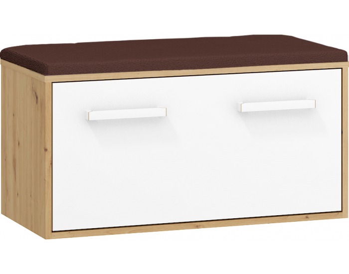 Botník (skrinka na topánky) Rio RIO-25 - dub artisan / biela / hnedá