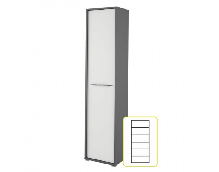 Policová skriňa Rioma New Typ 06 - grafit / biela